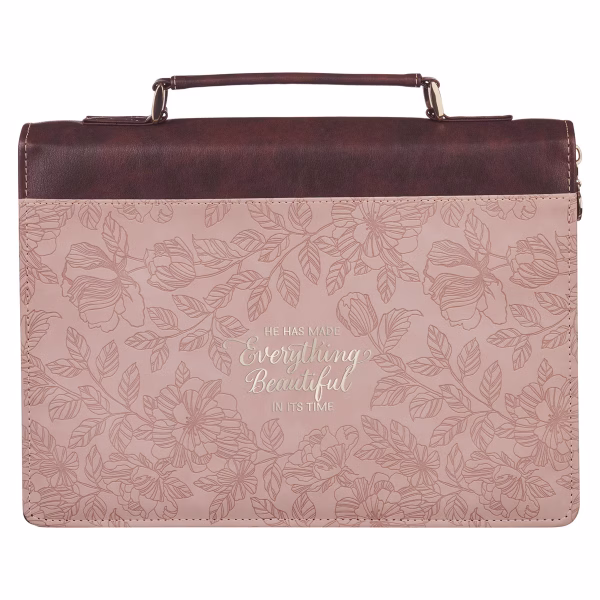 BBL868 Everything Beautiful Blush Floral Faux Leather Fashion Bible Cover - Ecclesiastes 3:11