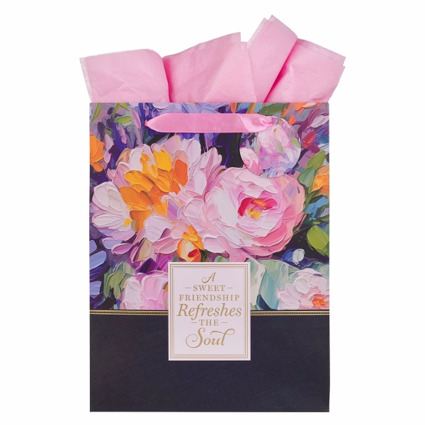GBA484 Sweet Friendship Watercolor Garden Large Portrait Gift Bag