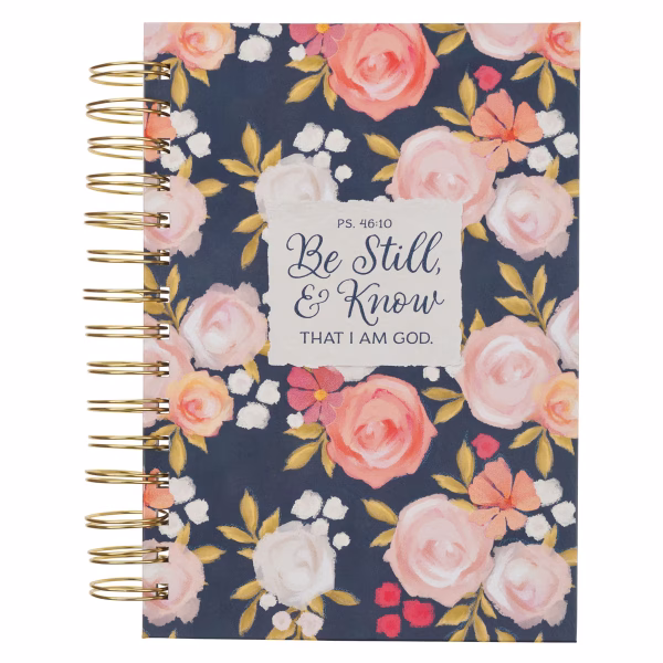 Be Still and Know Painted Peonies Spiral Journal - Psalm 46:10