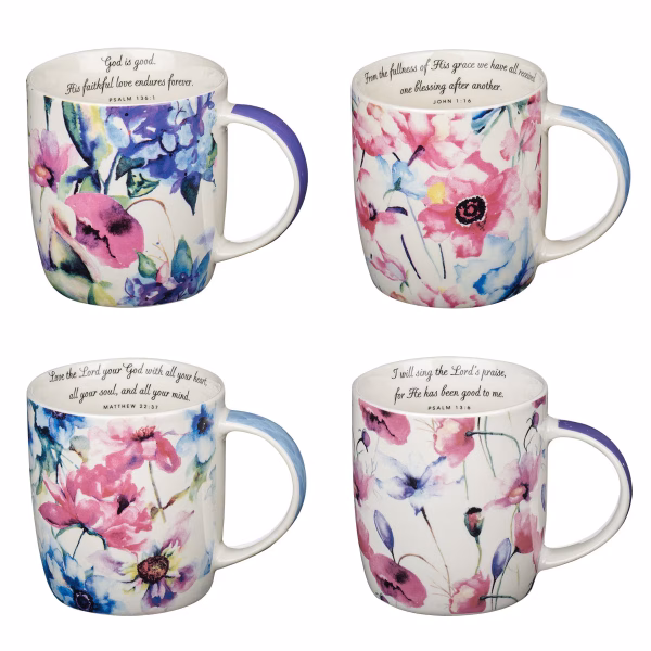 MUGS03 Seeds of Love Four Piece Coffee Mug Set