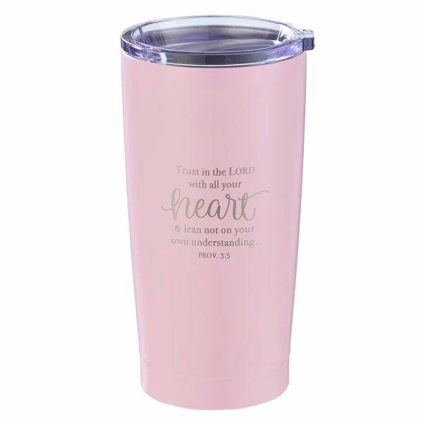 SMUG186 Trust in the Lord Pink Travel Mug - Proverbs 3:5
