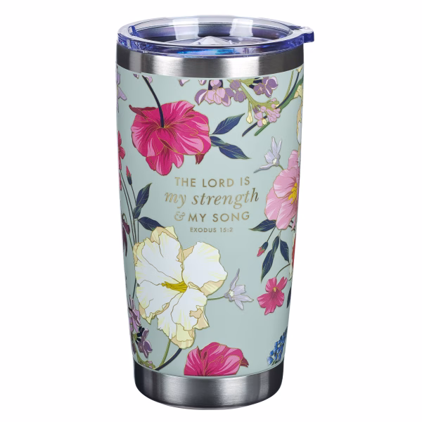 SMUG279 My Strength and My Song Stainless Steel Travel Tumbler - Exodus 15:2