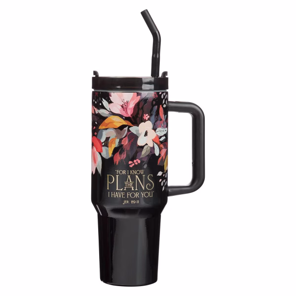 SMUG281 The Plans 40 Oz Tumbler with Reusable Straw - Jeremiah 29:11